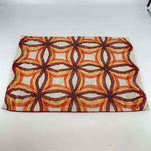 Pier 1 Beaded Organza Ribbon Throw Pillow Cover 18.5”X14”